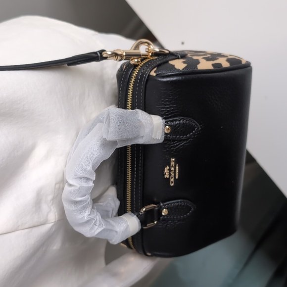 Coach CW332 Mini Rowan Crossbody Bag W/Leopard Print Gold/Leopard Multi-Last one - Picture 7 of 16